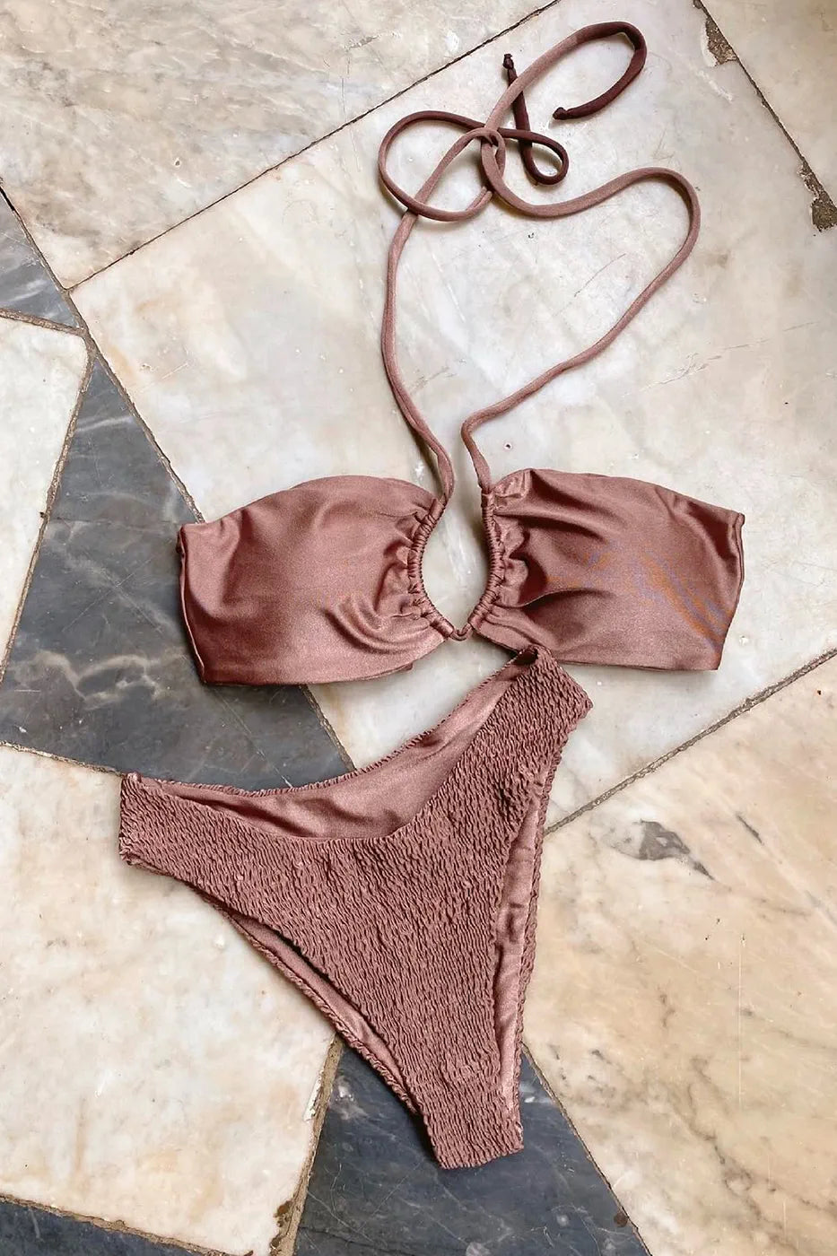 Traje de baño dos piezas Caramelo