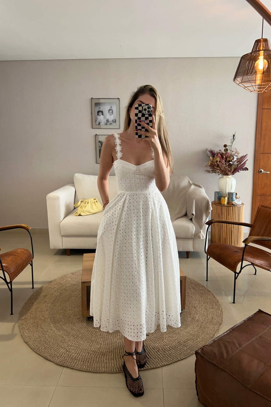 Vestido en Ojalillo Perla